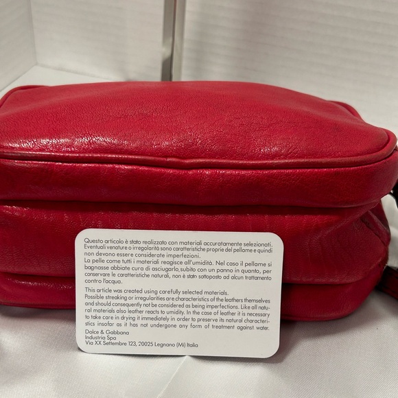 D&G Red Leather Top Zip Camera Shoulder BagW/Dust bag - Picture 14 of 16
